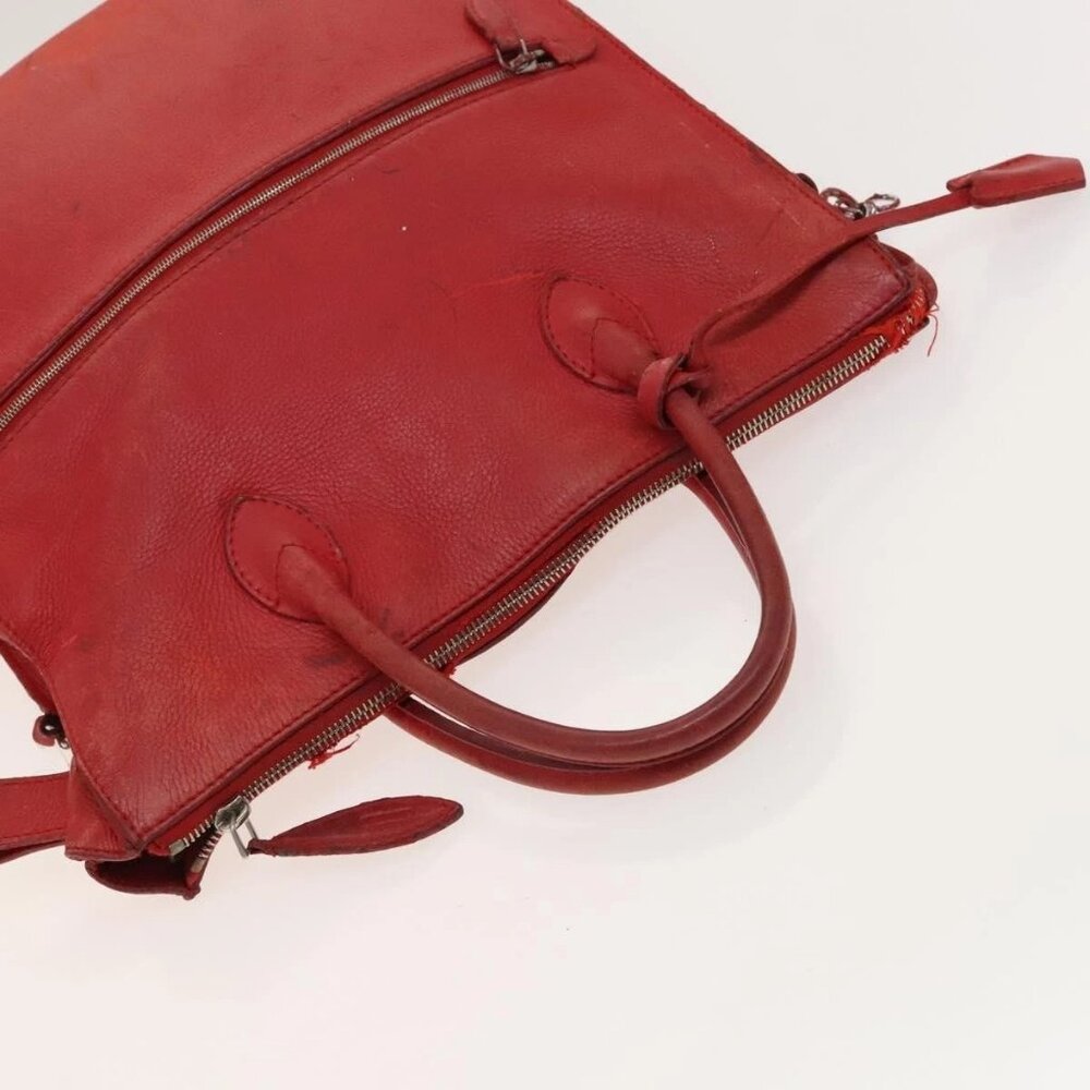 LOUIS VUITTON Hand Bag 2way 2014Stainless Steel Red LV Auth 126285 - Picture 6 of 16